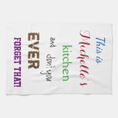 Sassy Typographic Custom Name Kitchen Towel Theedoek (Horizontaal)