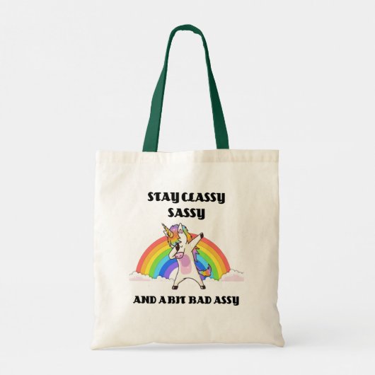 Sassy Unicorn Classy Sassy en Bad Assy Tote Bag (Achterkant)
