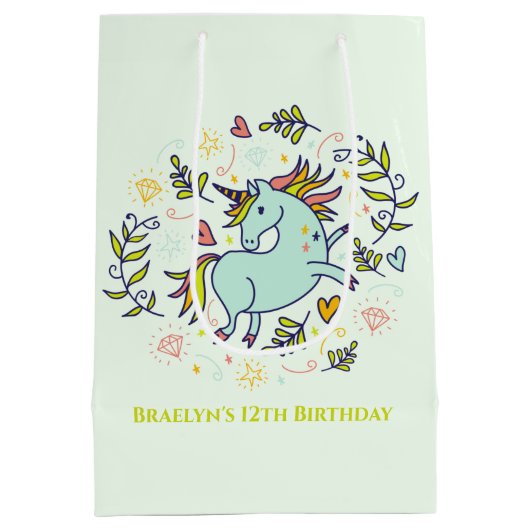 Sassy Unicorn Magical Birthday Medium Cadeauzakje (Achterkant)