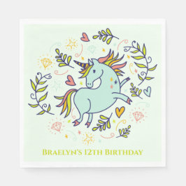 Sassy Unicorn Magical Birthday Servet