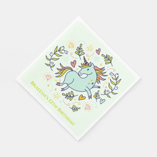 Sassy Unicorn Magical Birthday Servet (Hoek)