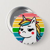Sassy Unicorn Pin – Sparkle met houding Ronde Button 7,6 Cm (Voorkant /achterkant)