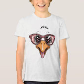 Sassy Valentine Goose Face with Leopard Sunglasses Tri-Blend Shirt (Voorkant)