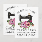 Sassy van de klasse van de naaigarij en een beetje kaart (Voorkant / Achterkant)