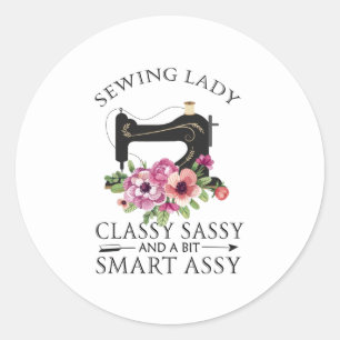 Sassy van de klasse van de naaigarij en een beetje ronde sticker