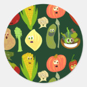 Sassy Veggies! Ronde Sticker (Voorkant)