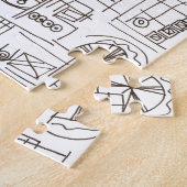 Sassy-Whimsical Modern Ink Doodle Patroon Legpuzzel (Zijkant)