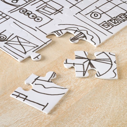 Sassy-Whimsical Modern Ink Doodle Patroon Legpuzzel (Zijkant)