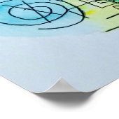 Sassy-Whimsical Moderne Geometrische Waterverf Poster (Hoek)