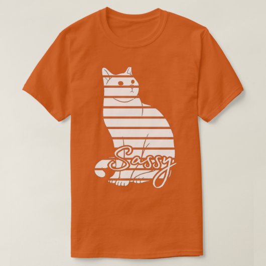Sassy White Cat T-shirt (Design voorkant)