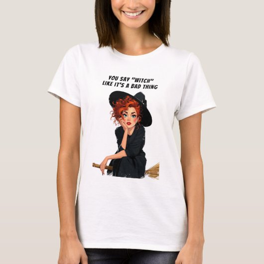Sassy Witch Halloween ontwerp T-shirt (Voorkant)