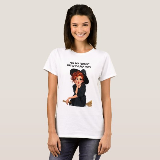 Sassy Witch Halloween ontwerp T-shirt (Voorkant volledig)