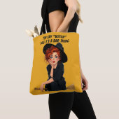 Sassy Witch Halloween ontwerp Tote Bag (Dichtbij)