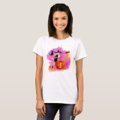 Sassy Witch met kat Woman's T-shirt (Voorkant volledig)
