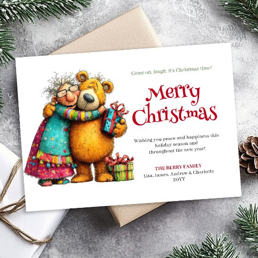 Sassy Xmas Woman Personalized Digital Greeting Feestdagenkaart