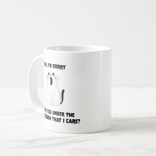 Sassy Yawning Cat Attitude Sarcastisch Grappig Hum Koffiemok (Voorkant links)