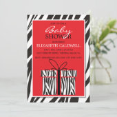 Sassy Zebra Baby shower Kaart (Staand voorkant)