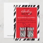 Sassy Zebra Baby shower Kaart (Voorkant / Achterkant)