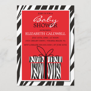 Sassy Zebra Baby shower Kaart