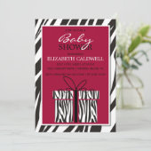 Sassy Zebra Baby shower Kaart (Staand voorkant)