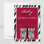Sassy Zebra Baby shower Kaart (Voorkant / Achterkant)