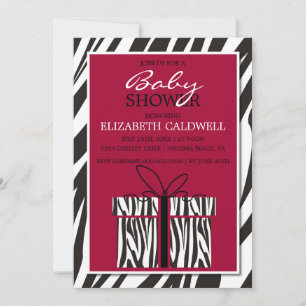 Sassy Zebra Baby shower Kaart