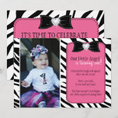 Sassy Zebra Birthday Party Invitation Kaart (Voorkant / Achterkant)