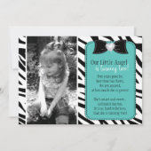 Sassy Zebra Birthday Party Invitation Kaart (Voorkant)