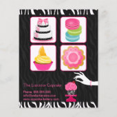 Sassy Zebra Cupcake Bakery Promotion Flyer (Achterkant)