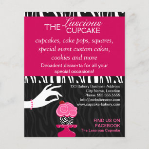 Sassy Zebra Cupcake Bakery Promotion Flyer