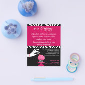 Sassy Zebra Cupcake bakkerij Flyer (Enkel)