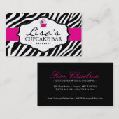 Sassy Zebra Cupcake Visitekaartje (Voorkant / Achterkant)