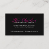 Sassy Zebra Cupcake Visitekaartje (Achterkant)