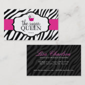 Sassy Zebra Cupcake Visitekaartje (Voorkant / Achterkant)