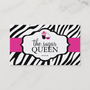 Sassy Zebra Cupcake Visitekaartje