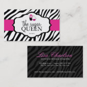 Sassy Zebra Cupcake Visitekaartje (Voorkant / Achterkant)