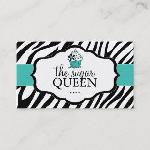 Sassy Zebra Cupcake Visitekaartje