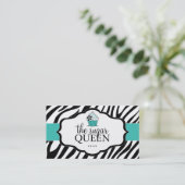 Sassy Zebra Cupcake Visitekaartje (Staand voorkant)
