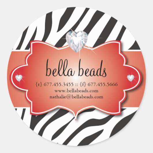 Sassy Zebra Jewelry Designer Stickers (Voorkant)
