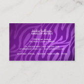 Sassy Zebra Makeup Artist Visitekaartje (Achterkant)