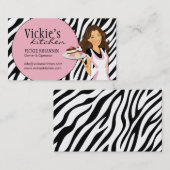 Sassy Zebra Print Bakery Visitekaartje (Voorkant / Achterkant)
