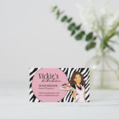 Sassy Zebra Print Bakery Visitekaartje (Staand voorkant)