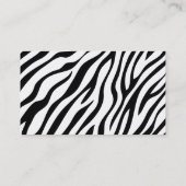 Sassy Zebra Print Bakery Visitekaartje (Achterkant)
