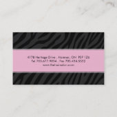 SASSY ZEBRA PRINT HAIR STYLIST VISITEKAARTJES (Achterkant)