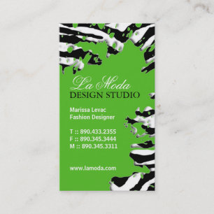 Sassy Zebra Print Visitekaartje