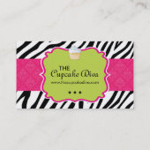 Sassy Zebra Stripe Bakery Visitekaartje (Achterkant)