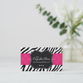 Sassy Zebra Stripe Cupcake Visitekaartje (Staand voorkant)