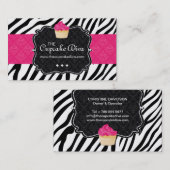 Sassy Zebra Stripe Cupcake Visitekaartje (Voorkant / Achterkant)