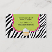 Sassy Zebra Stripe Cupcake Visitekaartje (Achterkant)