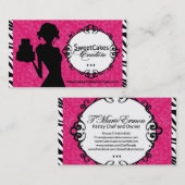 Sassy Zebra Stripe Cupcake Visitekaartje (Voorkant / Achterkant)